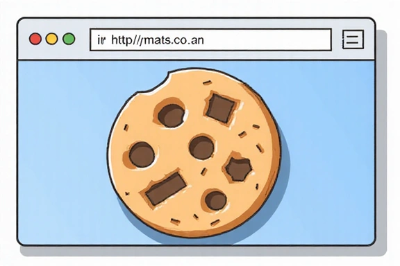 Ilustración de una galleta (cookie) digital, representando los datos que se almacenan en un navegador.