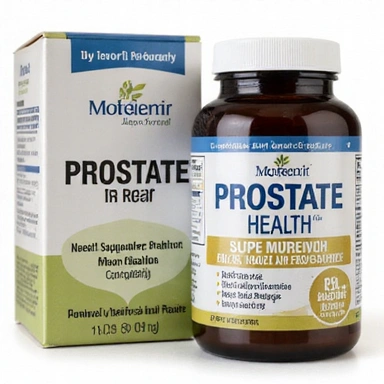Promoción de un paquete de suplementos para la salud prostática.